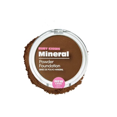 Ruby Kisses Mineral Pressed Powder Foundation, Medium to Full Coverage Natural Finish 0.35 Ounce (Cognac)