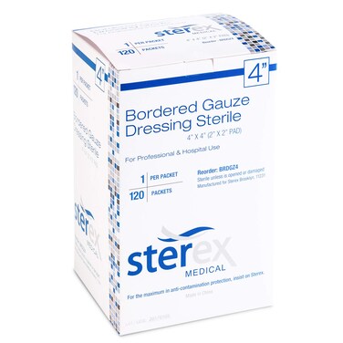 Bordered Gauze 4x4 Sterile, Box of 120