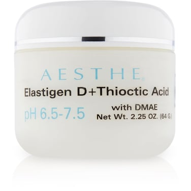 Aesthe Elastigen D+ Thioctic Acid with DMAE - Advanced Formula for Normal to Dry Skin, Scars, and More - Deeply Nourishing Ingredients - Alpha Lipoic Acid, Aloe, Botanicals - 2.25 oz