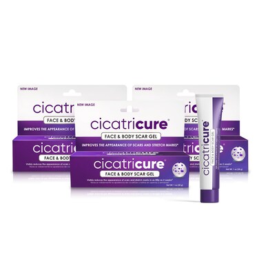 Cicatricure Advanced Scar Gel for Face &amp; Body - Proven Results in 2 Weeks, Scar Treatment for Surgical Scars, Stretch Marks, Scars of Burns and Injuries, Acne Scar Treatment, 1 oz (28 g) - Pack of 3