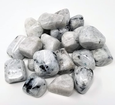 Pachamama Essentials Rainbow Moonstone Tumbled 20-25 mm Healing Stones, Metaphysical Healing, Chakra Stones 2pcs