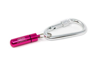 GBM Med Secure Pill Keychain with Locking Carabiner (Pink)