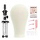 FUTAI 22 Inchs Wig Canvas Mannequin Head with Stand Tripod HD Wig Cap T Pins Hair Rat Tail Comb Hairpin for Hairdresser Professional Female Practice Making Styling Display Human Hair Wig