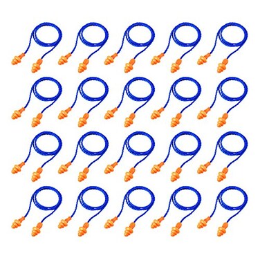 20 Pairs Corded Ear Plugs Reusable Silicone Earplugs with String Banded Ear Plug for Sleeping Noise Cancelling Noise Reduction Hearing Protection(Blue-Orange)