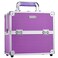Frenessa Makeup Train Case Cosmetic Box Organizer Storage Portable 4 Trays Jewelry Storage Organizer with Lockable Dividers for Makeup Artist, Crafter, Makeup Tools Traveling Makeup Case Purple