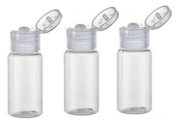 24PCS 15ml / 0.5oz Empty Clear Plastic Flip Cap Cosmetic Dispenser Bottle Container Vial Pot For Shampoo Lotions Emollient Water Shower Gel Emulsion Sample Toiletry Labs