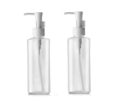 2Pcs Portable Empty Refillable Clear Plastic Lotion Pumps Dispenser Bottle Container Holder For Cosmetic Makeup Cream Lotion Facial Cleanser Shampoo Cleanser Shower Gel(150ml/5oz)