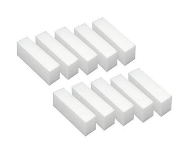 10 Pieces EVA Sponge Nail File Buffer Buffing Sanding Block Grit Manicure Nail Shaping Tool Pedicure Care for Fingernails and Toenails(White)