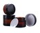 3 Pcs Amber Glass Jars Refillable Cosmetic Sample Bottles Jar Empty Face Cream Lip Balm Lotion Essential Oils Storage Container Pot Bottle With Inner Liners and Black Lids size 20ml