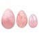 MIMOSA Bigger Rose Quartz Eggs Set of 3, GIA Certified, Pink