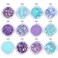 Minejin Nail Art Glitter Decoration Paillette Powder Dust Sequins Tips 12 Pots