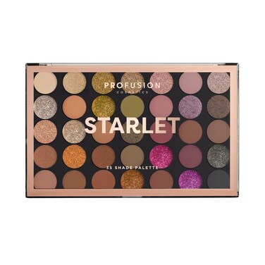 Profusion Cosmetics 35 Shade Starlet Eyeshadow Palette, Multi Finish Golden Neutrals, and Glamorous Glitter Hues for Achieve Stunning Vibrant Eye Looks