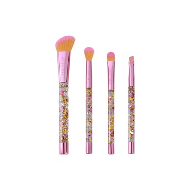Profusion Cosmetics Its a Vibe Feel the Beat 4-pc Face &amp; Eye Brush Set, Vegan &amp; Cruelty-Free, Premium Fibers, Confetti-Infused Handles Professional Brushes, Ideal for Powder, Cream and Liquid Formulas