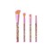 Profusion Cosmetics Its a Vibe Feel the Beat 4-pc Face &amp; Eye Brush Set, Vegan &amp; Cruelty-Free, Premium Fibers, Confetti-Infused Handles Professional Brushes, Ideal for Powder, Cream and Liquid Formulas