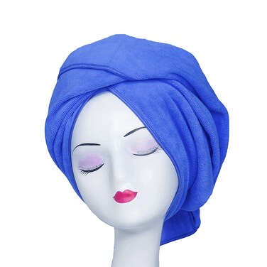 Large Microfiber Hair Towel for Curly Hair 23.6''x47'' Anti Frizz Hair Wrap Super Absorbent Curly Hair Drying Towel Large Multifunction Towel for Bath Spa Makeup, S.Blue