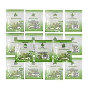 Asheva - Individually Packaged Deodorant Wipes - Box of 15 Wipes (Tea Tree)