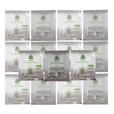 Asheva - Individually Packaged Deodorant Wipes - Box of 15 Wipes (Fresh Scent)