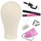 Leeven 21"-24" Canvas Block Head for Making Wig Mannequin Head With T Pins and Clamp stand Hair Edge Band for Wig Display, Making,Styling 21 Inch