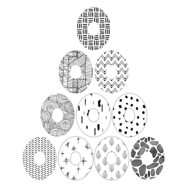 Dexcom Adhesive Mix Design - Adhesive Patches with Split Backing, Easy to Apply x 10 Pack - Black &amp; White Mix (Dexcom G7)