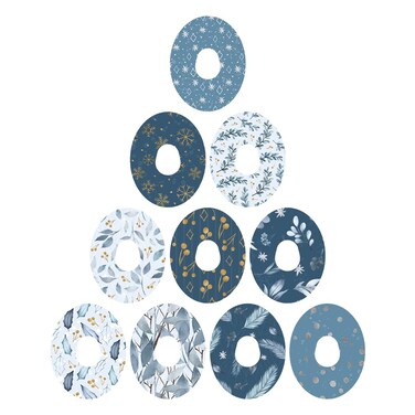 Dexcom Adhesive Mix Design - Adhesive Patches with Split Backing, Easy to Apply x 10 Pack - Winter (Dexcom G7)