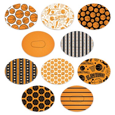 Dexcom Adhesive Mix Design - Adhesive Patches with Split Backing, Easy to Apply x 10 Pack - Basketball (Dexcom G7)