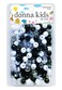 Donna Hair Braiding Kit: 11x10mm Pony Beads, DIY Plastic Beads, Quick Beaders for Kids - BLK/CLR/WHT