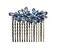 Faship Gorgeous Navy Blue Rhinestone Crystal Floral Hair Comb