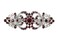 Faship Gorgeous Burgundy Crystal Hearts And Floral Hair Barrette