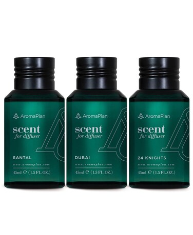 Aromaplan The Bestsellers Set, Dubai, Santal, 24 Knights - Top Picks Set Collection- Gift Set, USA Fragrance- Luxury Aroma &amp; Hotel Fragrance Diffuser Oil- USA Made (3 Pack/ 1.5 fl.oz (45 ml)