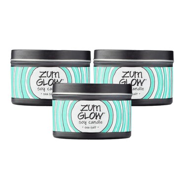 Indigo Wild Zum Glow Sea Salt Candle - Soy Wax Candle with Lead-Free Wick - Relaxing Candles Scented with Essential Oils - Long-Lasting Scented Candles - 30-Hour Burn Time - 7 oz (3 Pack)
