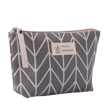 Portable Large Capacity Print Cosmetic Bag Travel Makeup Bag Toiletry Bags 8.3 x 5.1inch - Grey