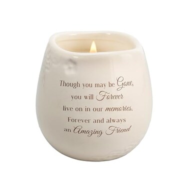 Pavilion Gift Company - Amazing Friend 8 oz Bereavement Candle, Memorial Gifts for Loss of Mother Father Friend Loved One, Remembrance, Condolences, Sympathy, 1 Count, Cream