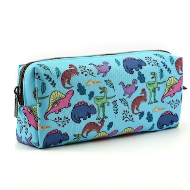 LParkin Dinosaur Canvas Pencil Case Pen Bag Pouch Stationary Case Makeup Cosmetic Bag Gadget Box
