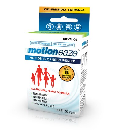 MotionEaze Non-Drowsy Motion Sickness Relief - All Natural Drug Free Formula - Made in The USA - 5ml Bottle - Fast Relief for Motion Sickness from Cruises, Cars, Planes