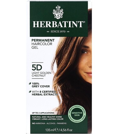 Herbatint Permanent Herbal Haircolour Gel 5D Light Golden Chestnut - 135 mL