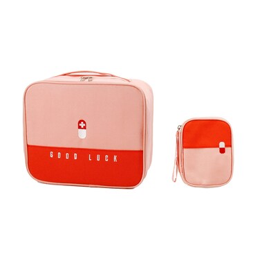 Cute Pink Empty First Aid Bags, Travel Medicine Bag for Women and Girls, Medical Supplies Organizer Bag, Portable Kit for Traveling, Car, Home, Camping, Office, Hiking, Outdoor