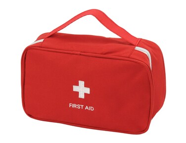 Portable Empty First Aid Kit Bag, Travel Medicine Pouch, Small Medical Bag (Red)