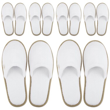BERGMAN KELLY - Spa Slippers - Disposable Indoor House Slippers - Closed Toe House Shoes for Men &amp; Women - Value Pack Hotel Indoor Shoes for Guests - Washable &amp; Reusable for Travel &amp; Wedding