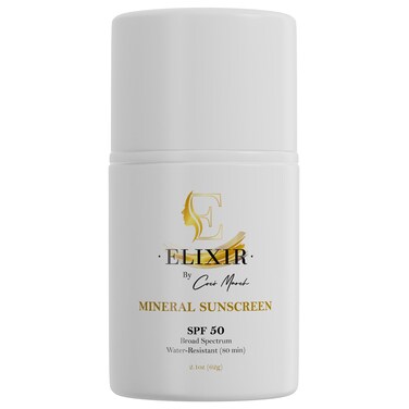 Broad Spectrum Mineral Sunscreen SPF 50 Sun Protection, Water-Resistant-80 min, Hydrates and Enhances Skin, Adults and Children- 2.1 oz 59 g ELIXIR by Coco March