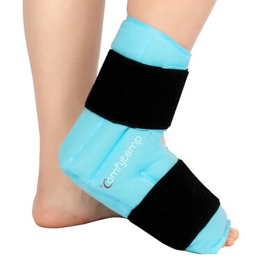 Comfytemp Large Ankle &amp; Foot Ice Pack Wrap for Plantar Fasciitis Relief, FSA/HSA Eligible, Brace for Sprained Ankle, Heel Spur, Swelling, Achilles Tendonitis, Pain, Hot &amp; Cold Therapy, 1 Pack