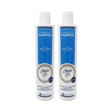 Carson Life Dandruff Shampoo Paraben and Sulfate Free - 10 Oz - Hydrates, Repairs &amp; Soothes Dry Scalp - Eliminate Flakes &amp; Restore Shine (2 Pack)