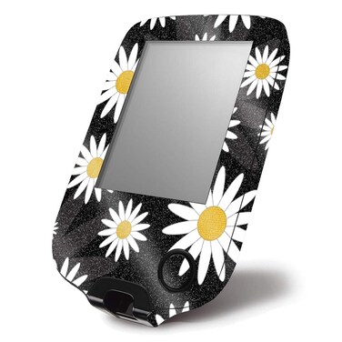 MightySkins Glossy Glitter Skin for Freestyle Libre 1 &amp; 2 10 &amp; 14 Day Versions - Daisies   Protective, Durable High-Gloss Glitter Finish   Easy to Apply, Remove, and Change Styles   Made in The USA