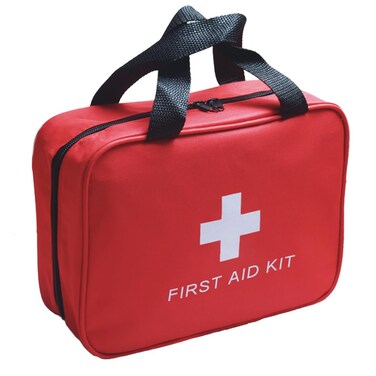 Red First Aid Kit Bag Empty, Empty Travel First Aid Bag Storage Compact Survival Medicine Bag for Home Office Car Businesses Camping Kitchen Sport Outdoors