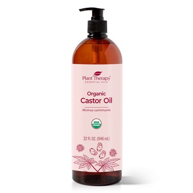 Plant Therapy Castor Oil USDA Organic Cold Pressed 100% Pure Hexane Free 32 oz Conditioning &amp; Healing, for Dry Skin, Hair Growth - Skin, Hair Care, Eyelashes