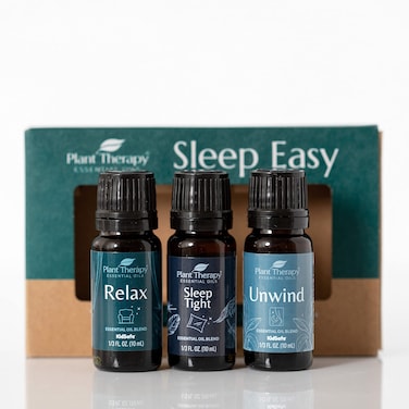 Plant Therapy Sleep Easy Essential Oil Blend Set 10 mL (1/3 oz) Each of Relax, Sleep Tight &amp; Unwind, Pure, Undiluted, Essential Oil Blends
