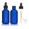 Dropper Bottle 2 oz, 2 pack Blue Glass Eye Dropper Bottles with Labels and Funnel, Leakproof Tincture Bottles with Measured Dropper