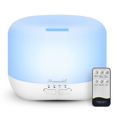 Aromatherapy Essential Oil Diffuser for Room: Air Humidifier Aroma Scent Cool Mist Colorful Lights Cute Small Large Waterless Auto Off Ultrasonic Diffusers for Home Bedroom White (300ml)