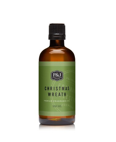 P&amp;J Trading - Christmas Wreath Scented Oil 100ml - Fragrance Oil for Candle Making, Soap Making, Diffuser Oil