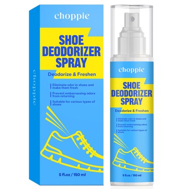Choppie Shoe Deodorizer Spray (5 Fl Oz), Shoe Deodorizer for Destroy Embarrassing Odors, Shoe Spray for Smelly Shoes, Foot Spray for Smelly Feet, Shoe Smell Eliminator, Shoe Spray for Freshen Shoe