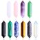 10Pcs Natural Healing Crystal Stoness Set Hexagonal Bullet Shaped Crystal Gemstone Wand Set Real Amethyst Rose Quartz Gems for Healing and Meditation Yoga